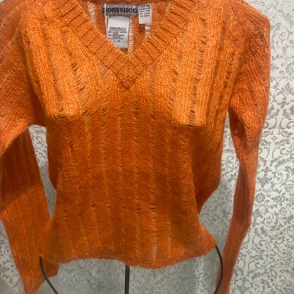 Ladies Parasuco Premium V neck Mohair Blend Sweater Sz L - Picture 3 of 10